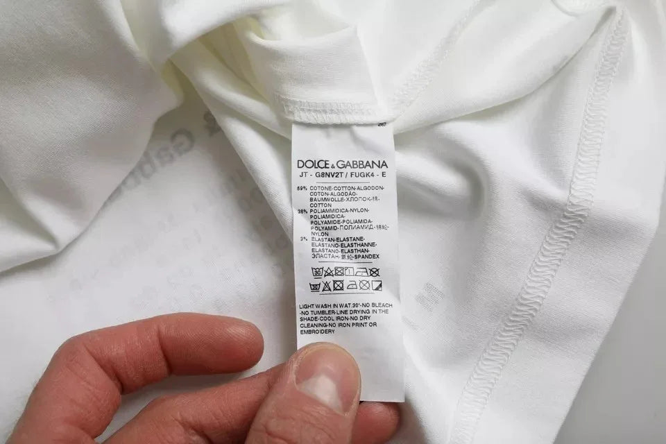 Dolce & Gabbana White Red Lips Print Cotton Men T-shirt - Zeiniez