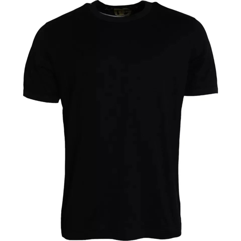 Dolce & Gabbana Black Cotton Round Neck Short Sleeves Men T-shirt - Zeiniez