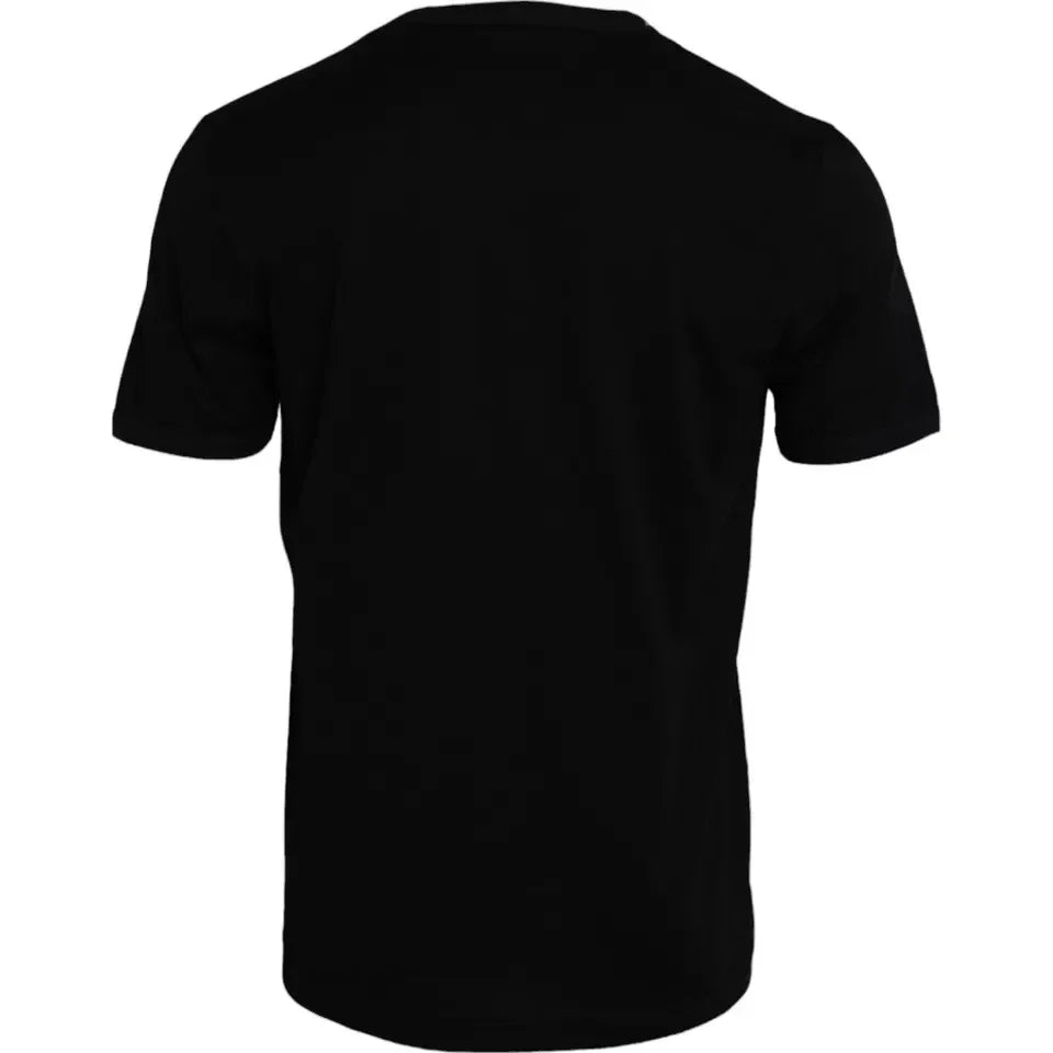 Dolce & Gabbana Black Cotton Round Neck Short Sleeves Men T-shirt - Zeiniez