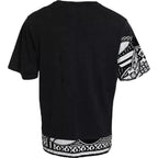 Dolce & Gabbana Black Graphic Printed Cotton Short Sleeves T-shirt - Zeiniez