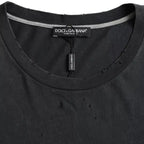 Dolce & Gabbana Black Graphic Printed Cotton Short Sleeves T-shirt - Zeiniez