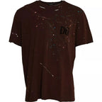 Dolce & Gabbana Brown Color Splash Cotton Crew Neck T-shirt - Zeiniez