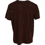 Dolce & Gabbana Brown Color Splash Cotton Crew Neck T-shirt - Zeiniez
