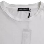 Dolce & Gabbana White Cotton Round Neck Short Sleeve T-shirt - Zeiniez