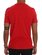 Frankie Morello Red Cotton RIDERS Crewneck T-Shirt - Zeiniez