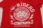 Frankie Morello Red Cotton RIDERS Crewneck T-Shirt - Zeiniez