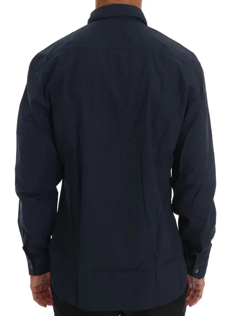 John Galliano Blue Casual Cotton Long Sleeve Shirt - Zeiniez