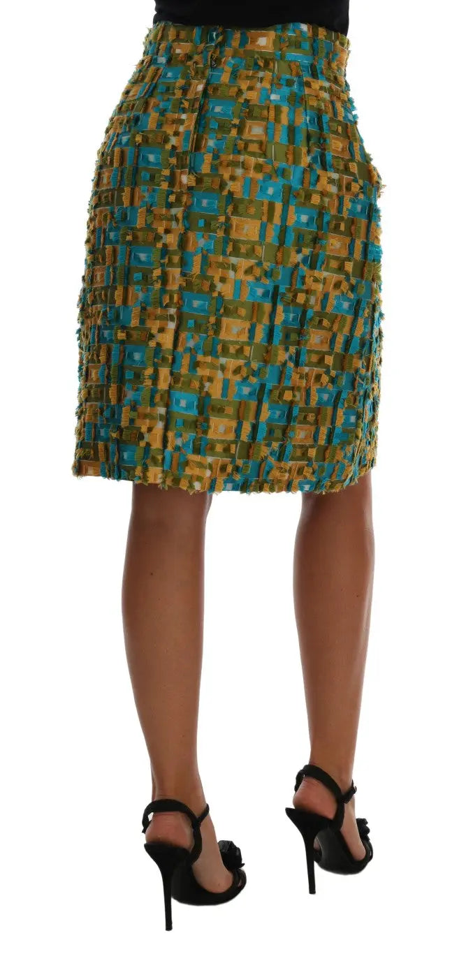 Dolce & Gabbana Multicolor Jacquard Straight Pencil Skirt - Zeiniez
