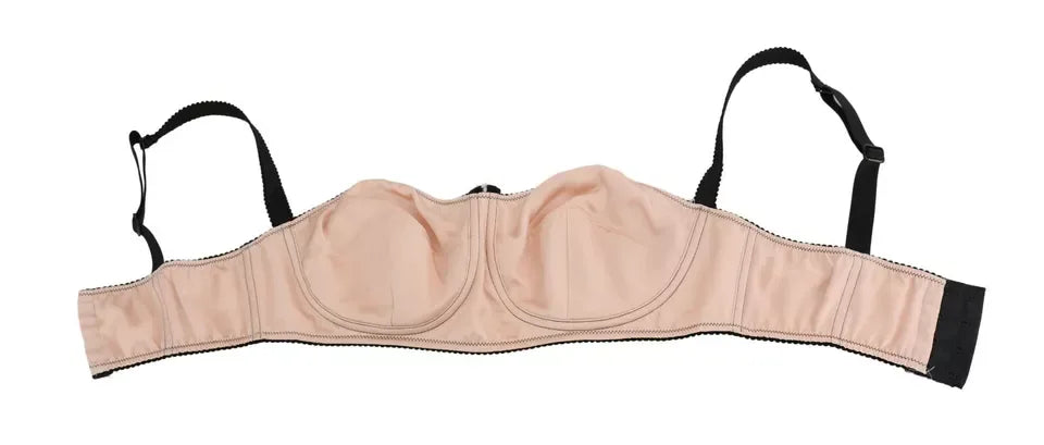 Dolce & Gabbana Black Straps Pink Balconcino Bra - Zeiniez