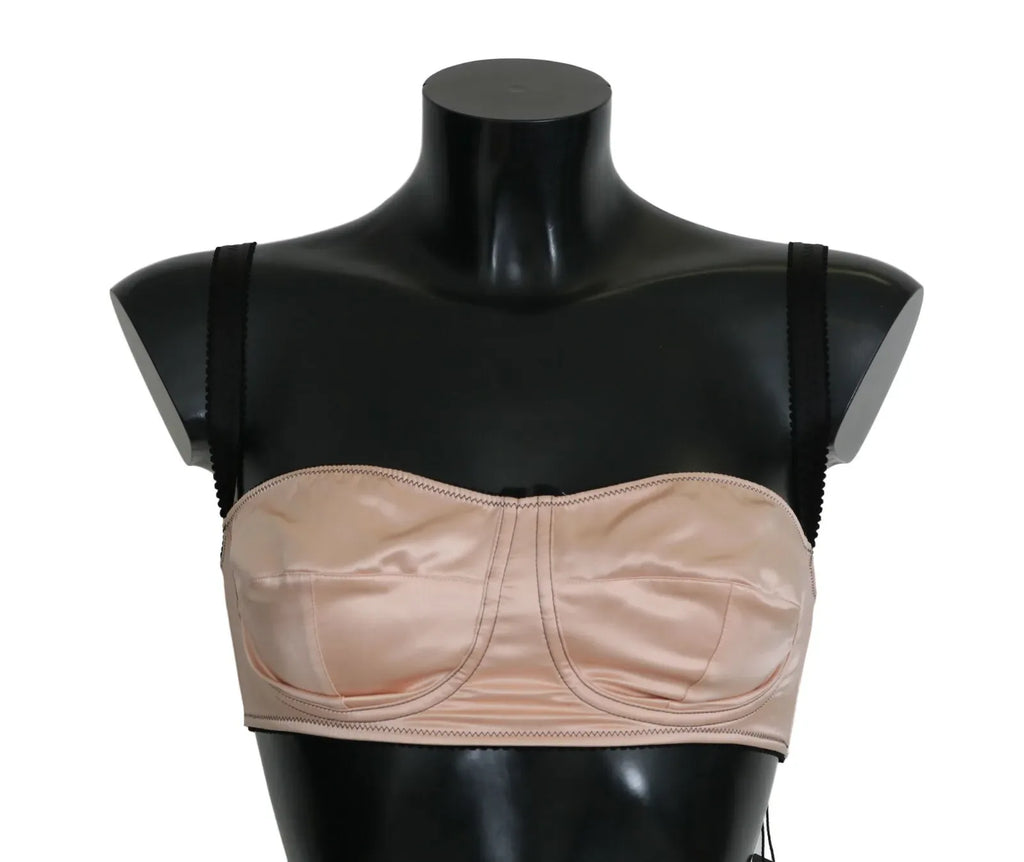 Dolce & Gabbana Black Straps Pink Balconcino Bra - Zeiniez