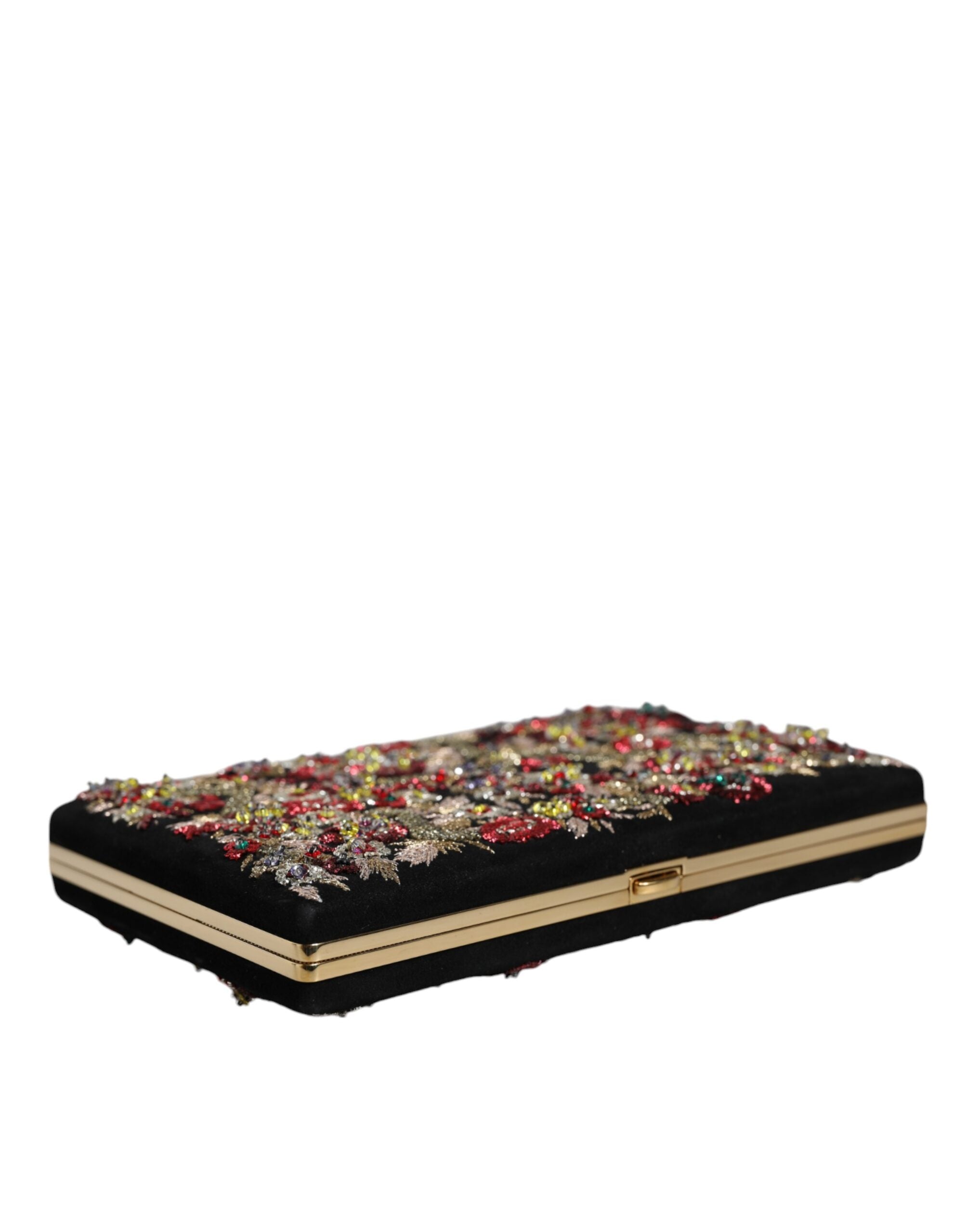 Dolce & Gabbana Multicolor Floral Gold Frame Clutch Evening Purse Bag - Zeiniez