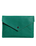 Dolce & Gabbana Green Leather Handbag Clutch Mini Purse Pouch Tablet Case - Zeiniez