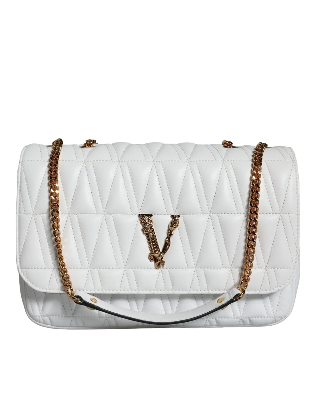 Versace White Mini Nappa Leather Crossbody Shoulder Bag - Zeiniez