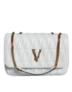 Versace White Mini Nappa Leather Crossbody Shoulder Bag - Zeiniez