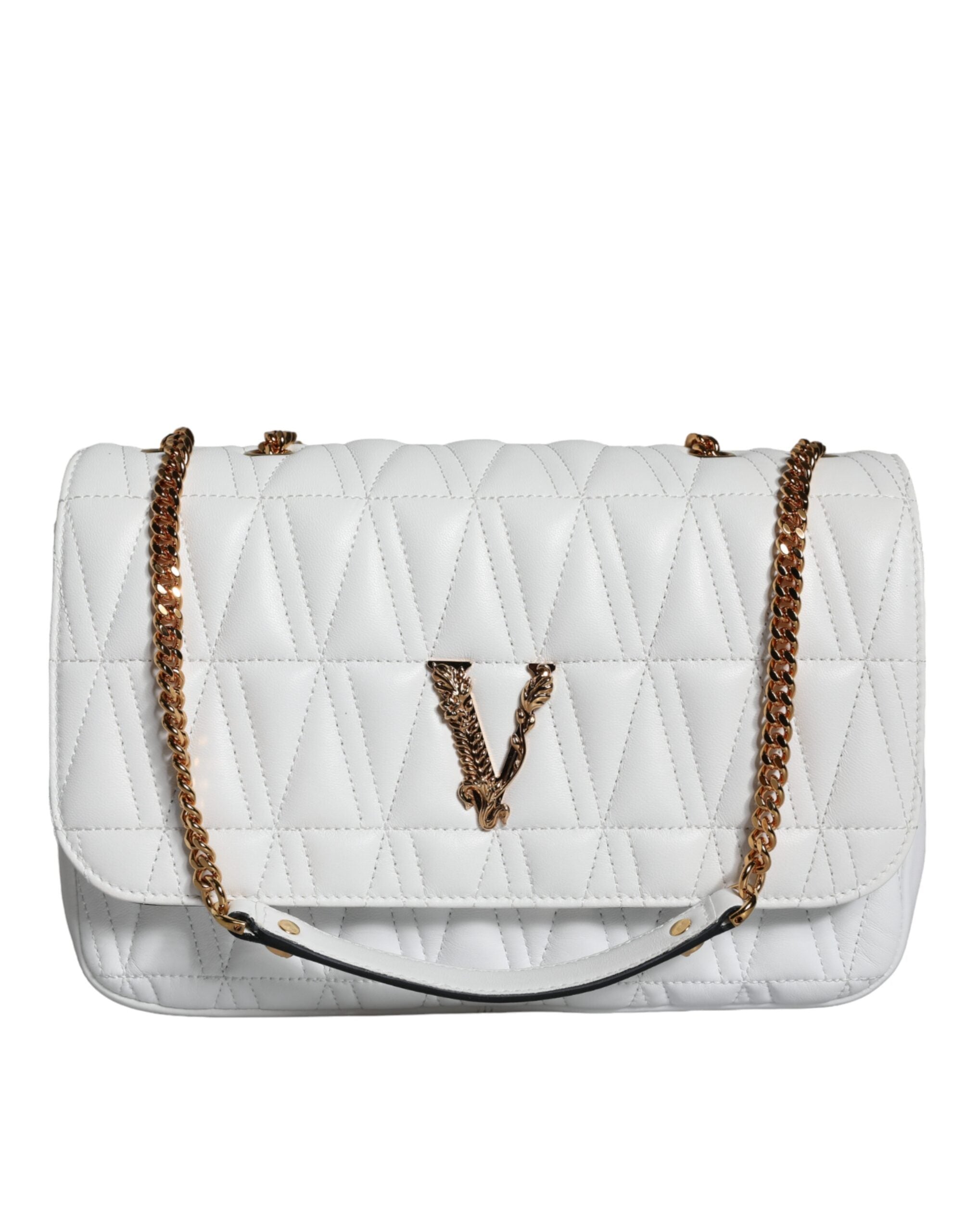 Versace White Mini Nappa Leather Crossbody Shoulder Bag - Zeiniez