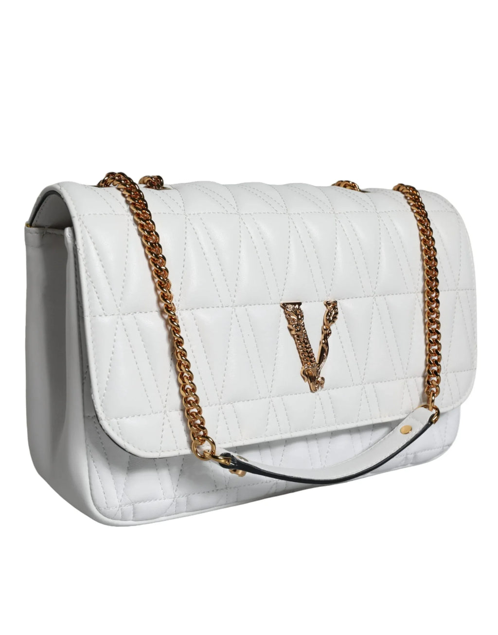 Versace White Mini Nappa Leather Crossbody Shoulder Bag - Zeiniez