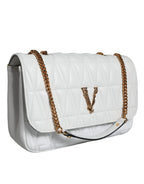 Versace White Mini Nappa Leather Crossbody Shoulder Bag - Zeiniez