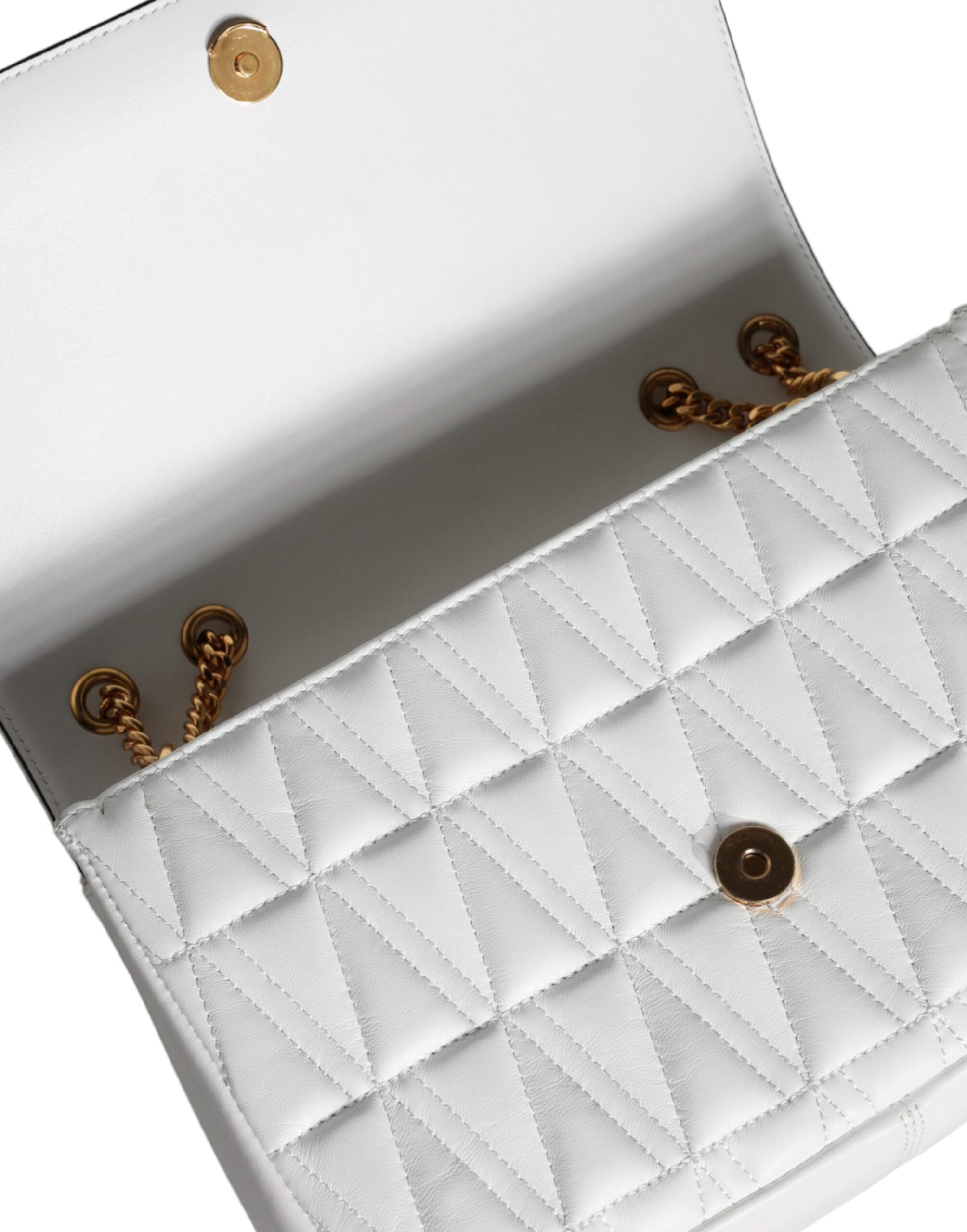 Versace White Mini Nappa Leather Crossbody Shoulder Bag - Zeiniez