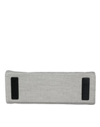 Versace White Top Handle Canvas Leather Logo Crossbody Tote Bag - Zeiniez