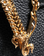 Versace Black Grainy Calf Leather Logo Crossbody Shoulder Bag - Zeiniez