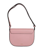 Versace Pink Grainy Calf Leather Logo Crossbody Shoulder Bag - Zeiniez