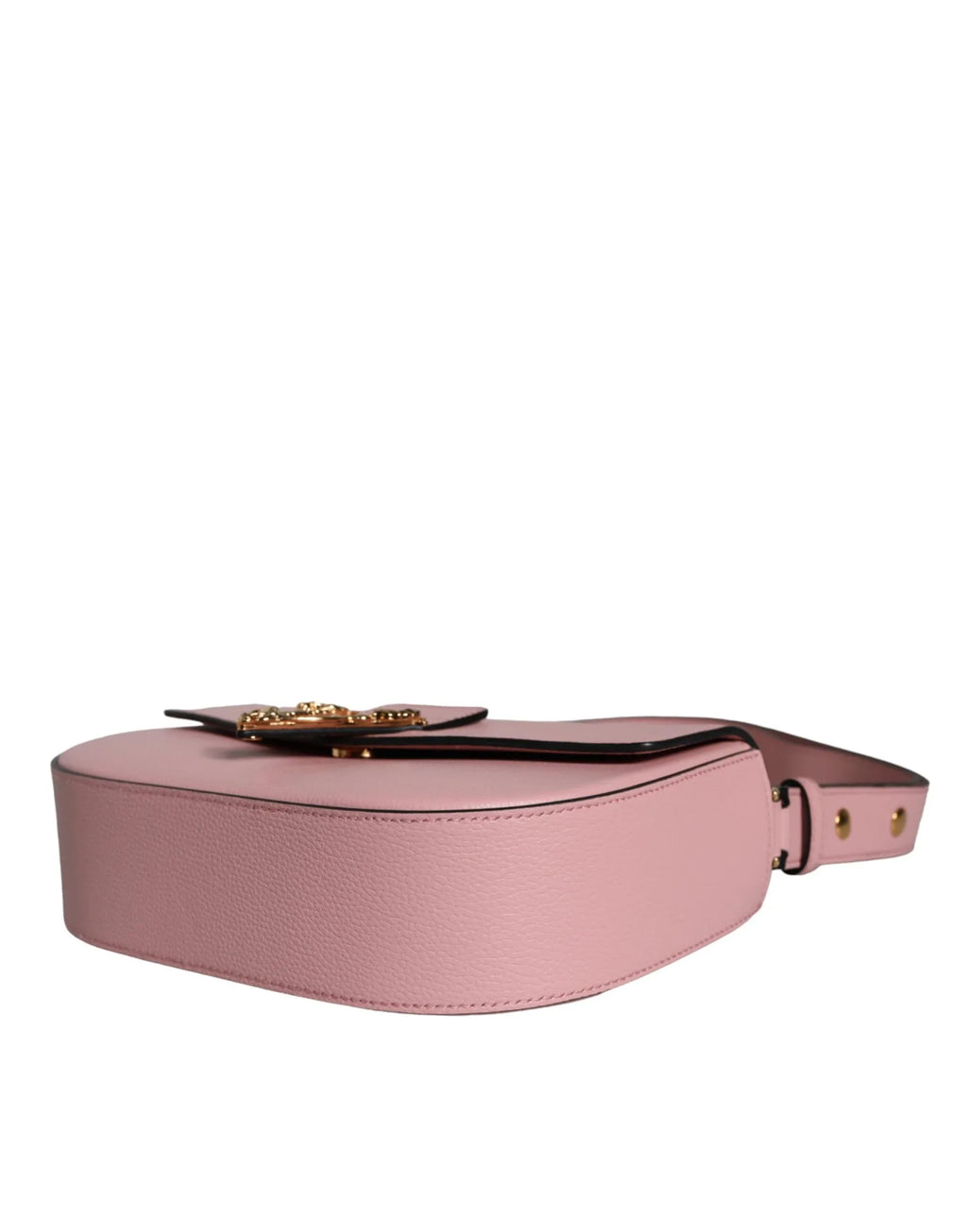 Versace Pink Grainy Calf Leather Logo Crossbody Shoulder Bag - Zeiniez