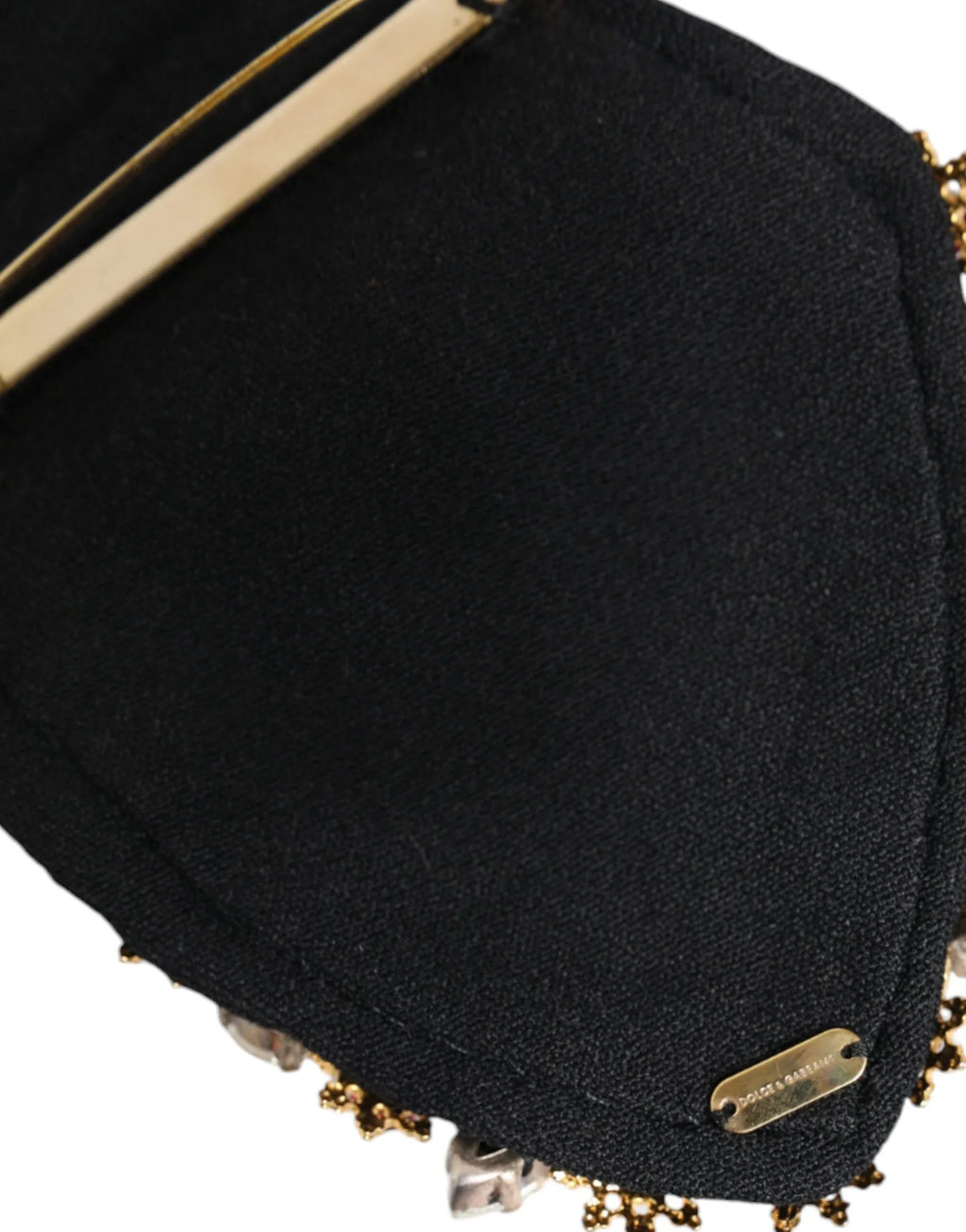 Dolce & Gabbana Gold Tone Brass Sacred Heart Crystal Embellished Brooch - Zeiniez