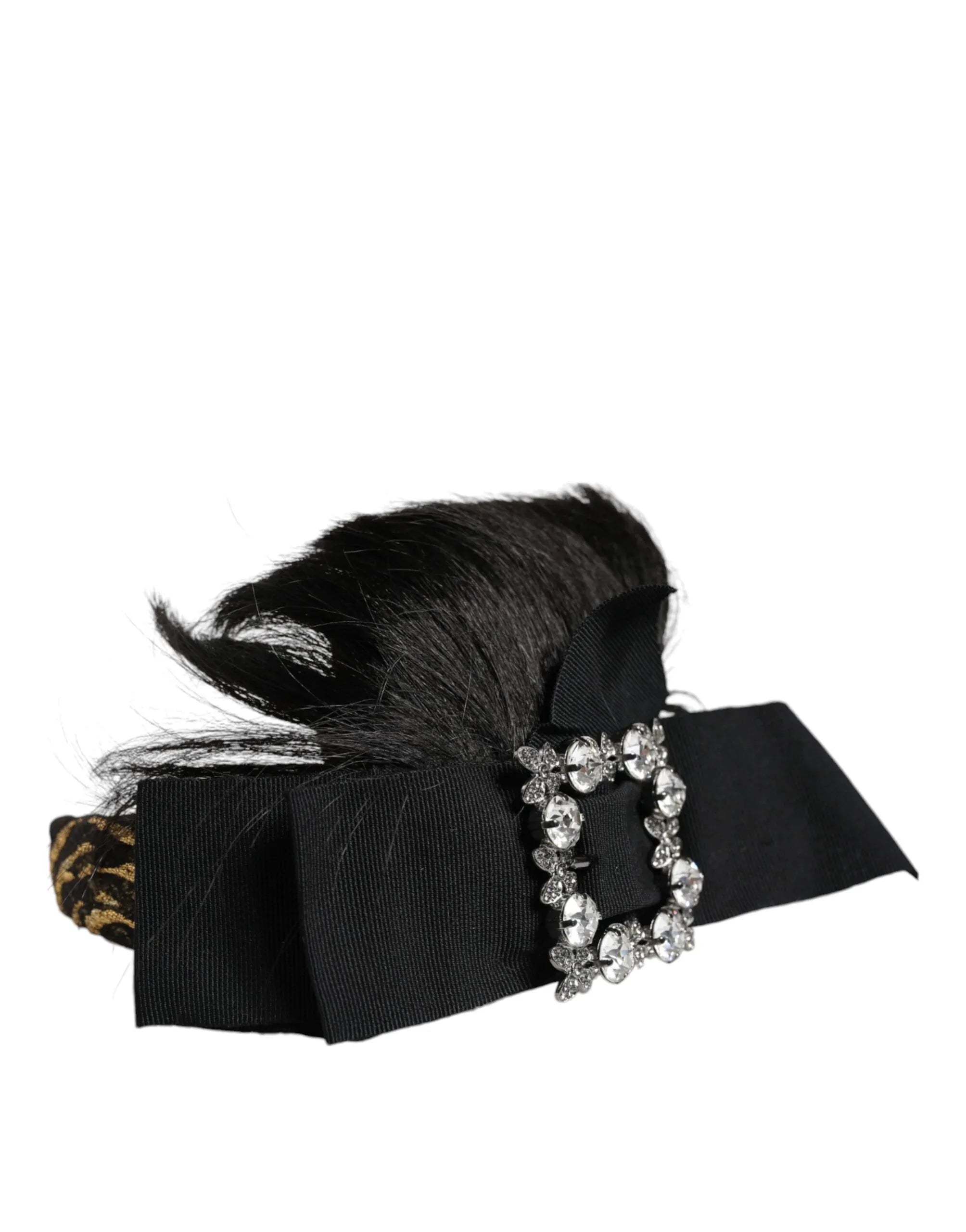 Dolce & Gabbana Black Hair Parrucchiera Crystal Headband Diadem - Zeiniez