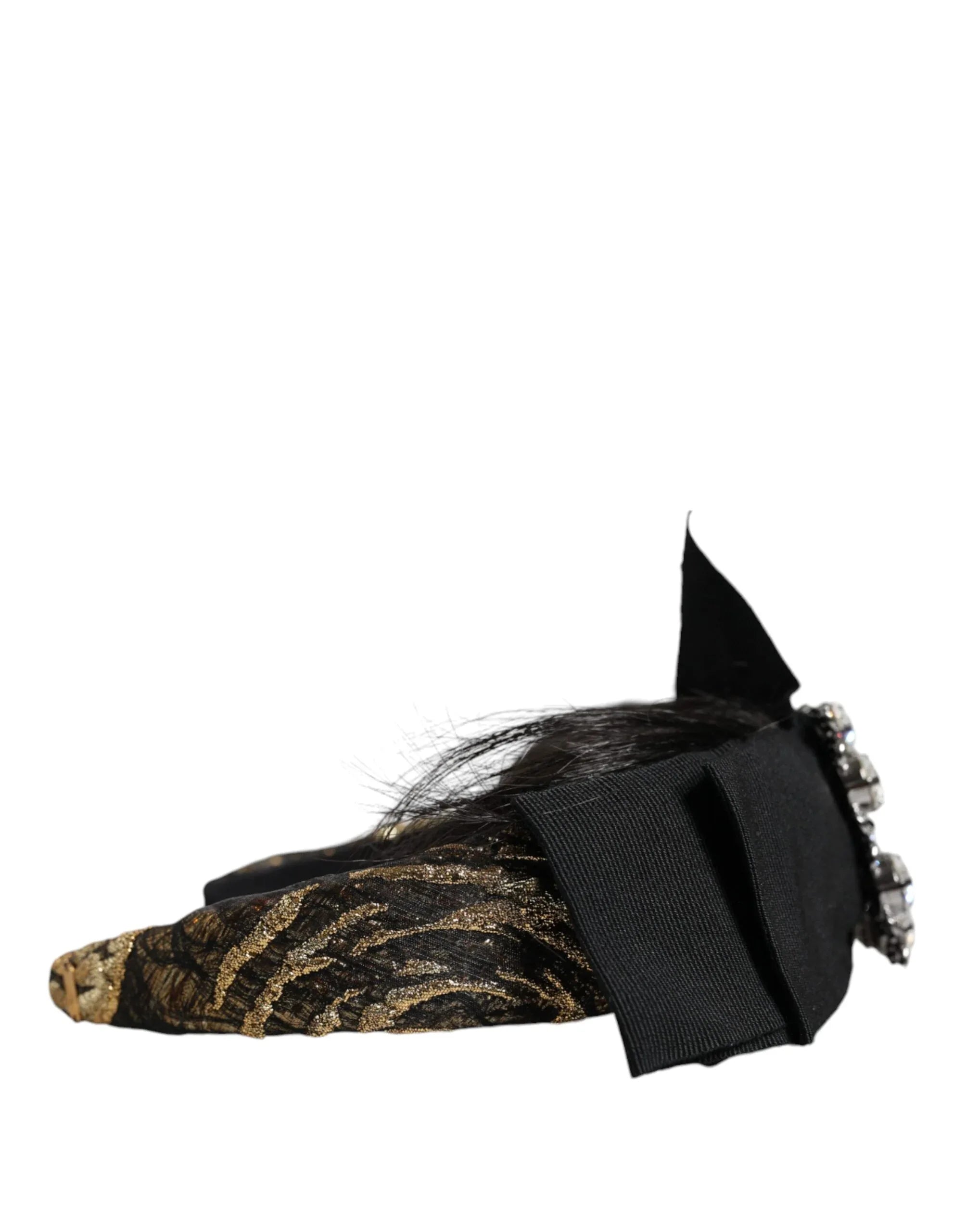 Dolce & Gabbana Black Hair Parrucchiera Crystal Headband Diadem - Zeiniez