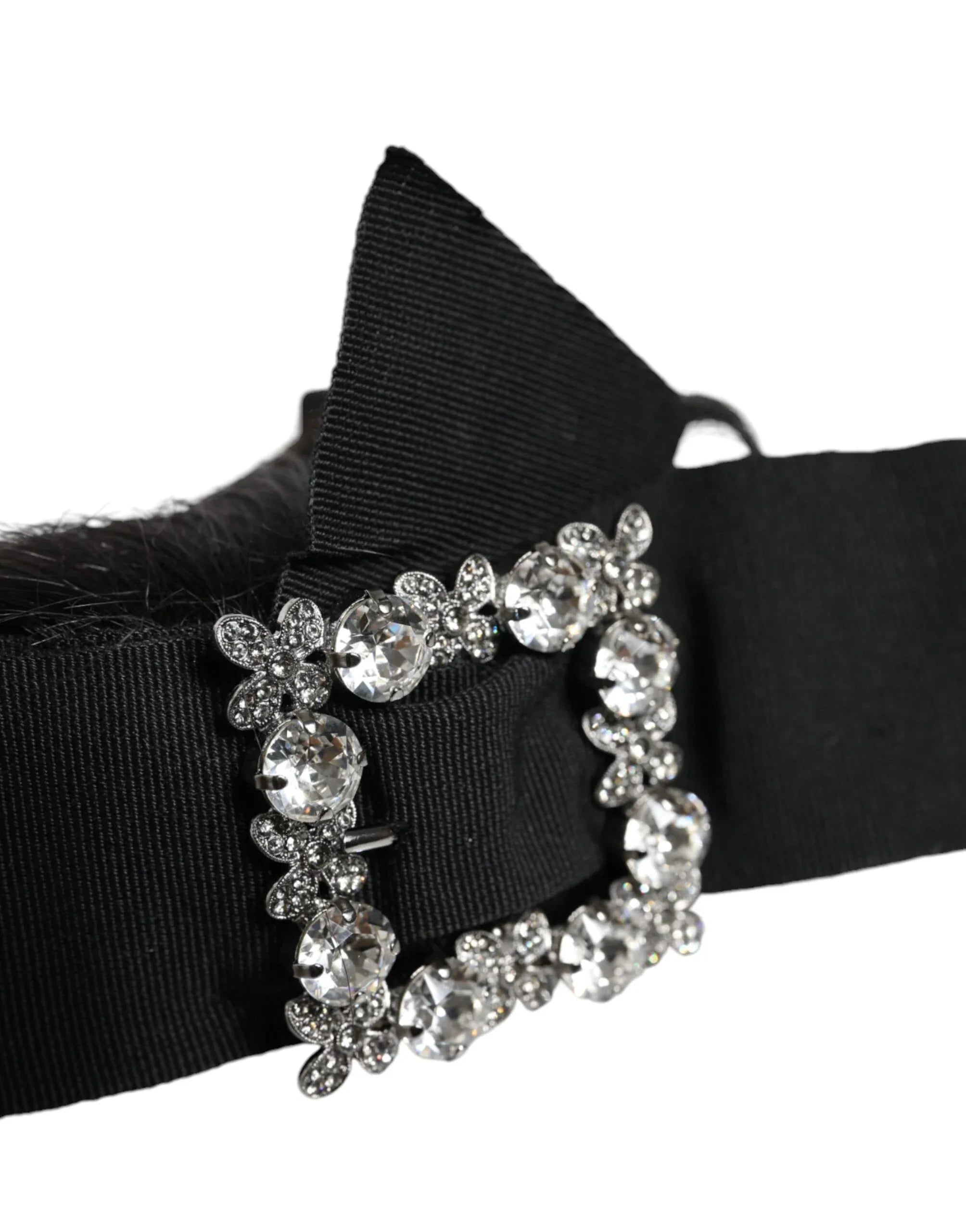 Dolce & Gabbana Black Hair Parrucchiera Crystal Headband Diadem - Zeiniez