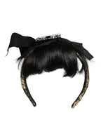 Dolce & Gabbana Black Hair Parrucchiera Crystal Headband Diadem - Zeiniez