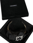 Dolce & Gabbana Black Hair Parrucchiera Crystal Headband Diadem - Zeiniez
