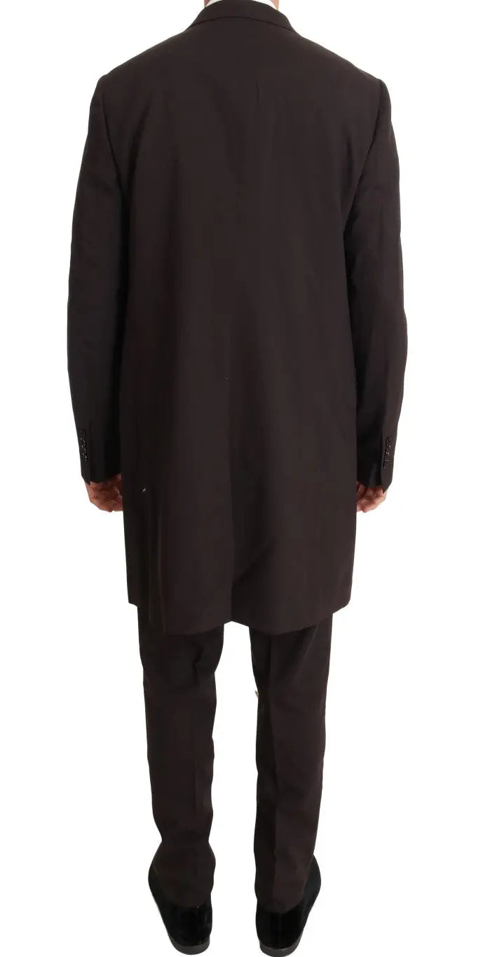 Dolce & Gabbana Bordeaux Wool Stretch Long 3 Piece Suit - Zeiniez