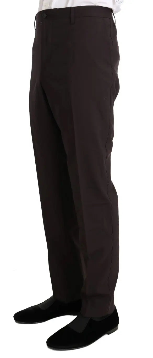 Dolce & Gabbana Bordeaux Wool Stretch Long 3 Piece Suit - Zeiniez