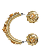 Dolce & Gabbana Gold Leather Floral Crystal Angel Headset Headphones - Zeiniez