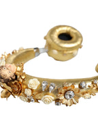 Dolce & Gabbana Gold Leather Floral Crystal Angel Headset Headphones - Zeiniez