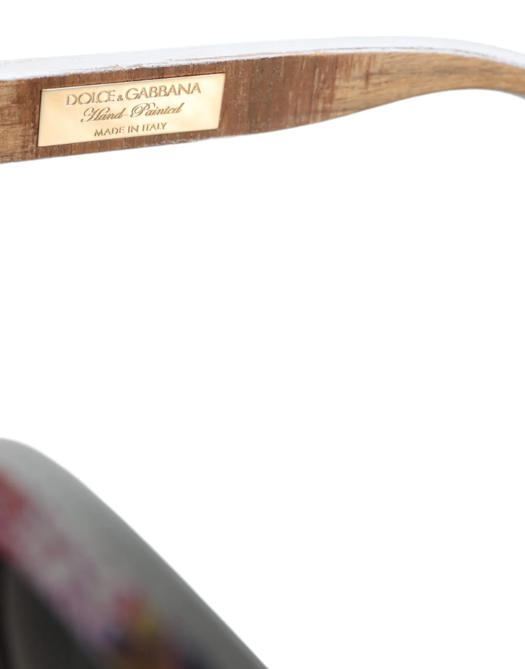 Dolce & Gabbana Multicolor Wood Crystal Brass Frame Floral Hand Paint Sunglasses - Zeiniez