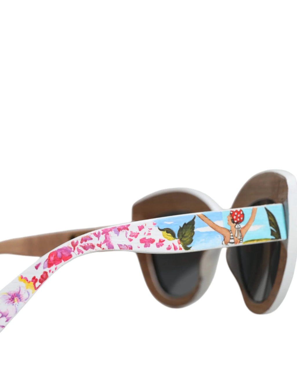 Dolce & Gabbana Multicolor Wood Crystal Brass Frame Floral Hand Paint Sunglasses - Zeiniez