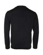 Versace Black Medusa Embroidery Crew Neck Pullover Sweater - Zeiniez
