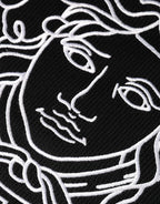 Versace Black Medusa Embroidery Crew Neck Pullover Sweater - Zeiniez