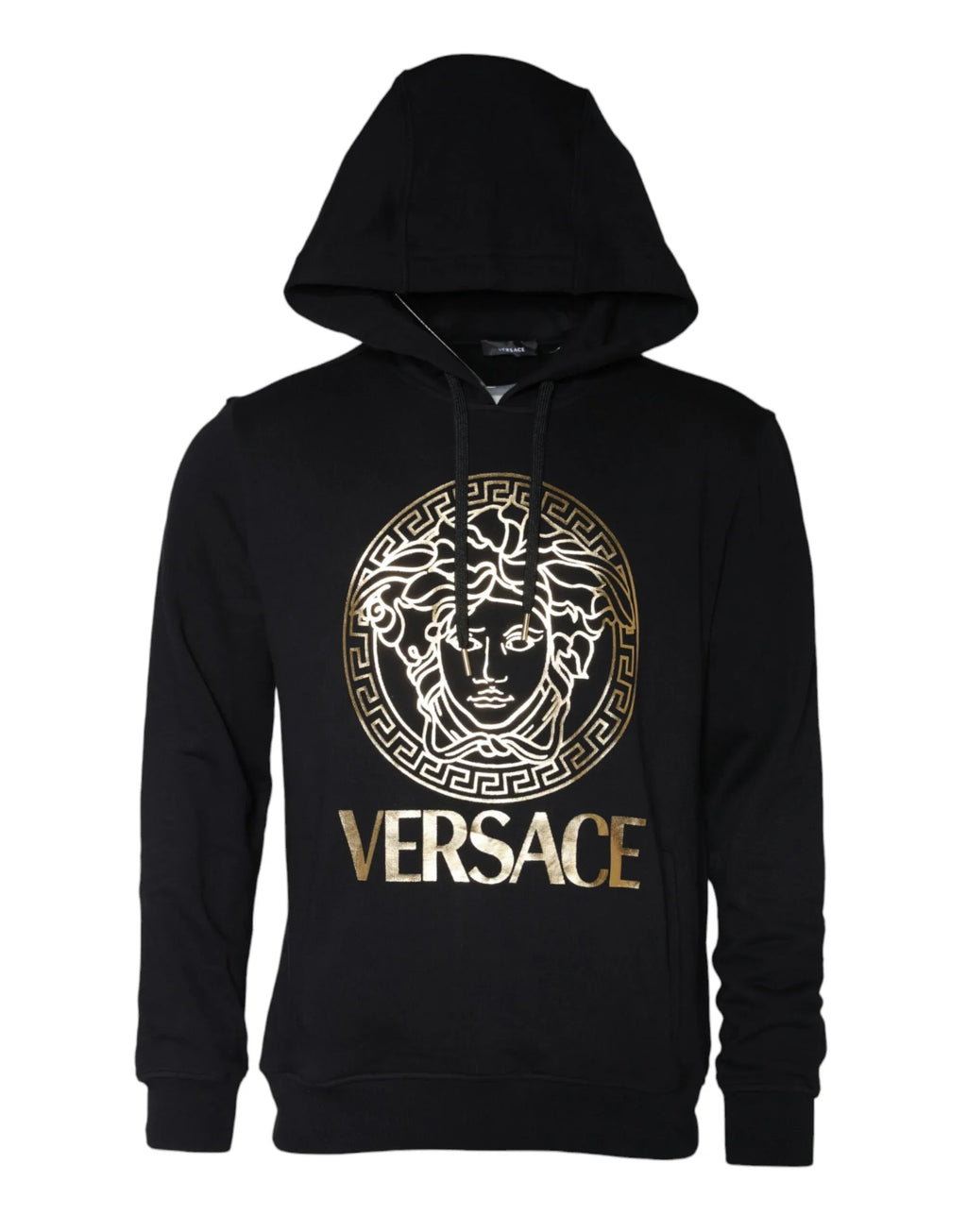 Versace Black Medusa Print Cotton HoodiePullover Sweatshirt Sweater - Zeiniez