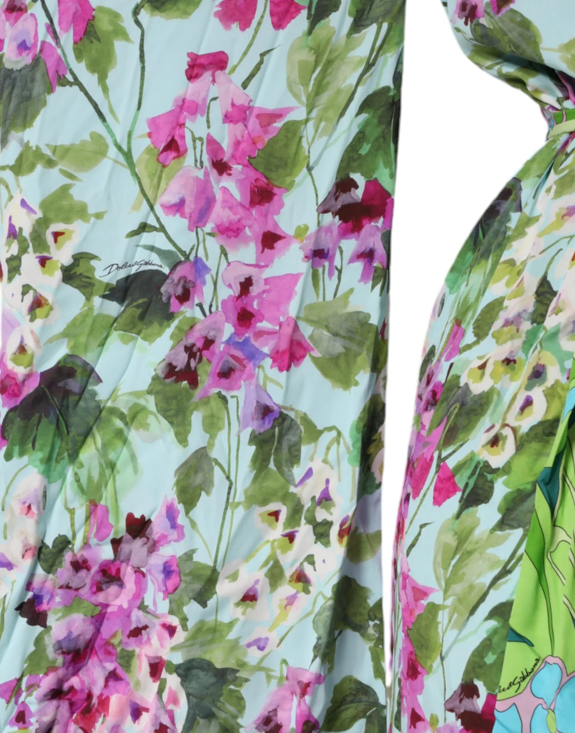 Dolce & Gabbana Multicolor Floral Silk Stretch Wrap Dress - Zeiniez