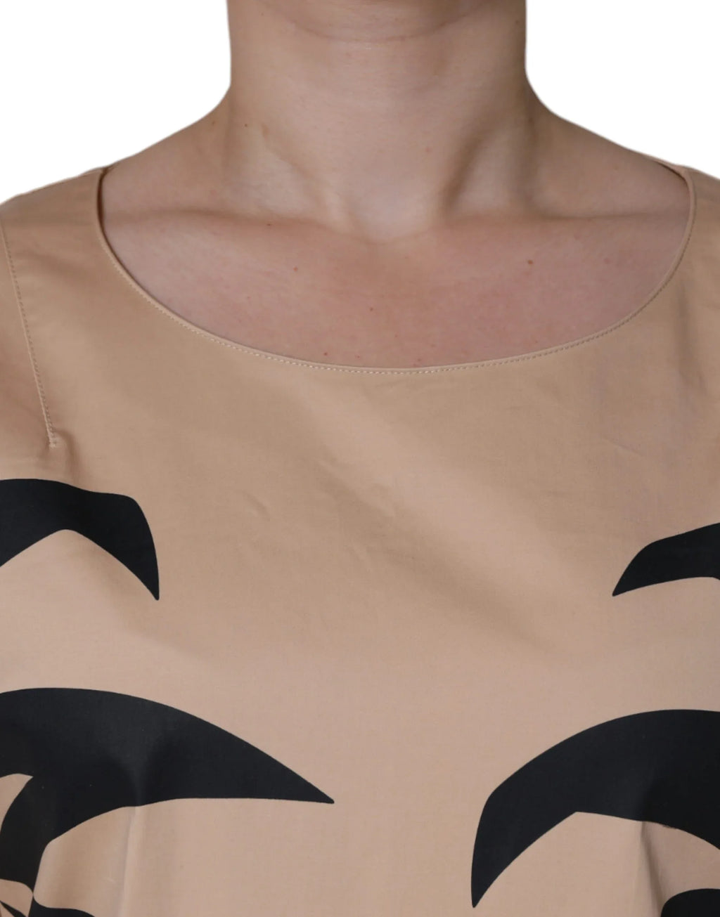 Moschino Beige Cotton Short Sleeve Knee Length Dress - Zeiniez