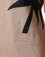 Moschino Beige Cotton Short Sleeve Knee Length Dress - Zeiniez