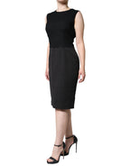 Dolce & Gabbana Black Cotton Sheath Knee Length Dress - Zeiniez