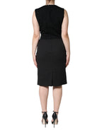 Dolce & Gabbana Black Cotton Sheath Knee Length Dress - Zeiniez