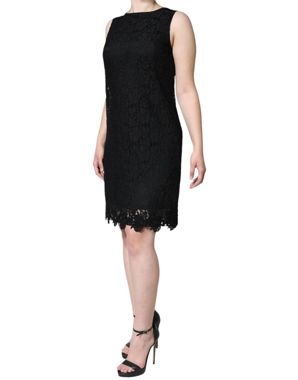 Dolce & Gabbana Black Floral Lace Sheath Sleeveless Mini Dress - Zeiniez