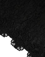 Dolce & Gabbana Black Floral Lace Sheath Sleeveless Mini Dress - Zeiniez