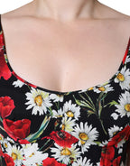 Dolce & Gabbana Black Floral Silk Sleeveless Long Gown Dress - Zeiniez