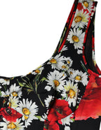 Dolce & Gabbana Black Floral Silk Sleeveless Long Gown Dress - Zeiniez